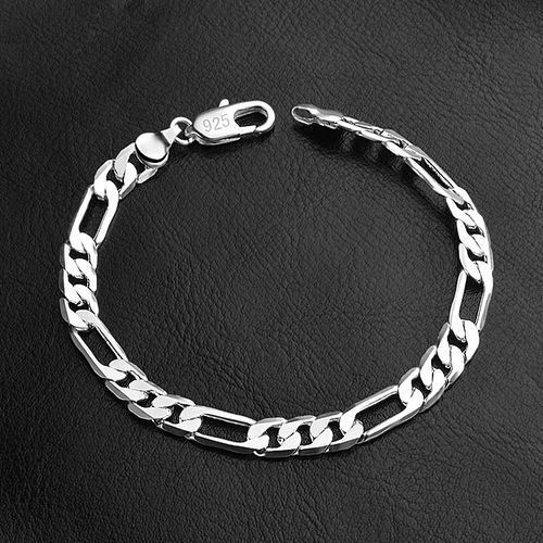 Women Men Vintage Style Silver Plated Chain Link Bracelets Party Jewelry 20cm-1