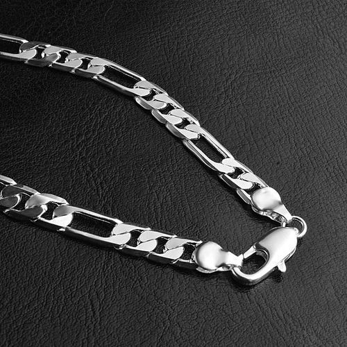 Women Men Vintage Style Silver Plated Chain Link Bracelets Party Jewelry 20cm-1