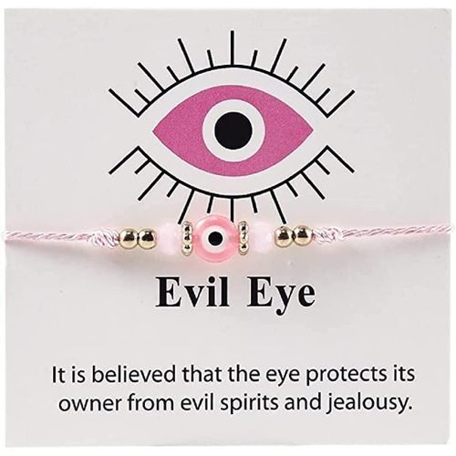 4 Pcs Evil Eye Bead Bracelet Hamsa Hand Fatima Charm Stretch