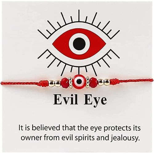 4 Pcs Evil Eye Bead Bracelet Hamsa Hand Fatima Charm Stretch