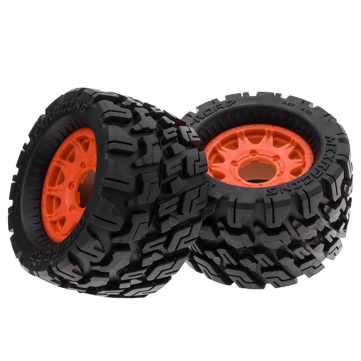 Remote Control Crawler Rubber Car Orange Tires 120*72*69mm 4pcs Replacement for Kyosho Hpi Trax4 Monster Mk2 Tamiya Axial 1/10 Remote Control Car Wheels