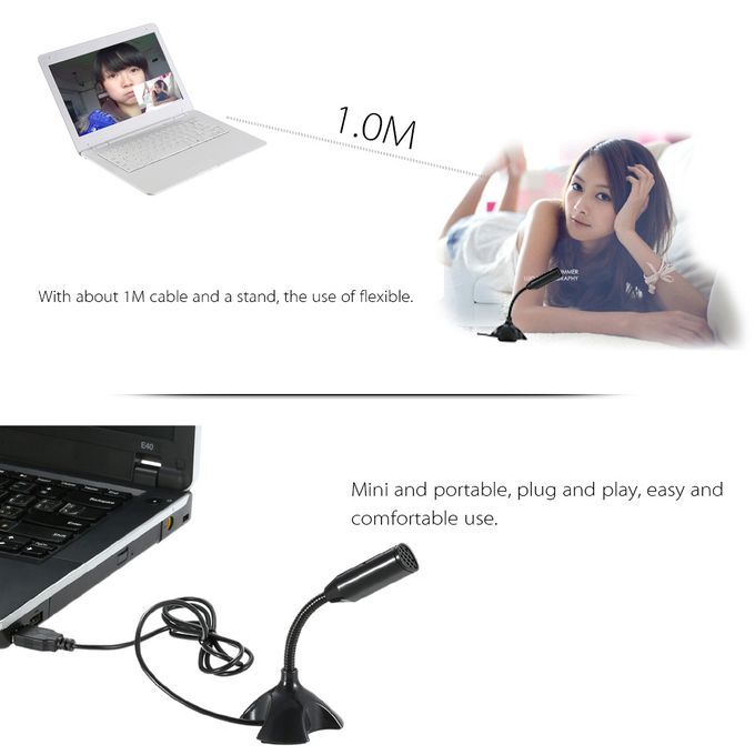 USB Desktop Microphone 360° Adjustable Microphone Support