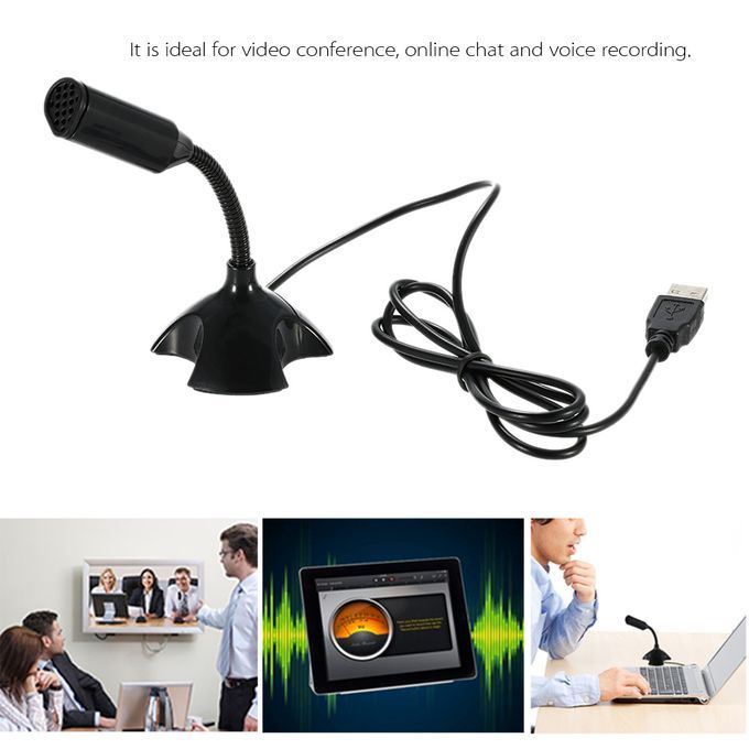USB Desktop Microphone 360° Adjustable Microphone Support