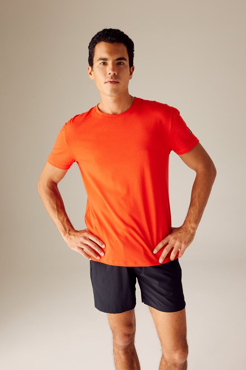 Man Standart Fit Crew Neck Short Sleeve Knitted T-Shirt - Red