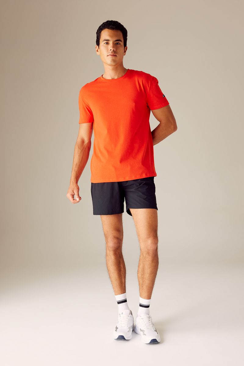 Man Standart Fit Crew Neck Short Sleeve Knitted T-Shirt - Red