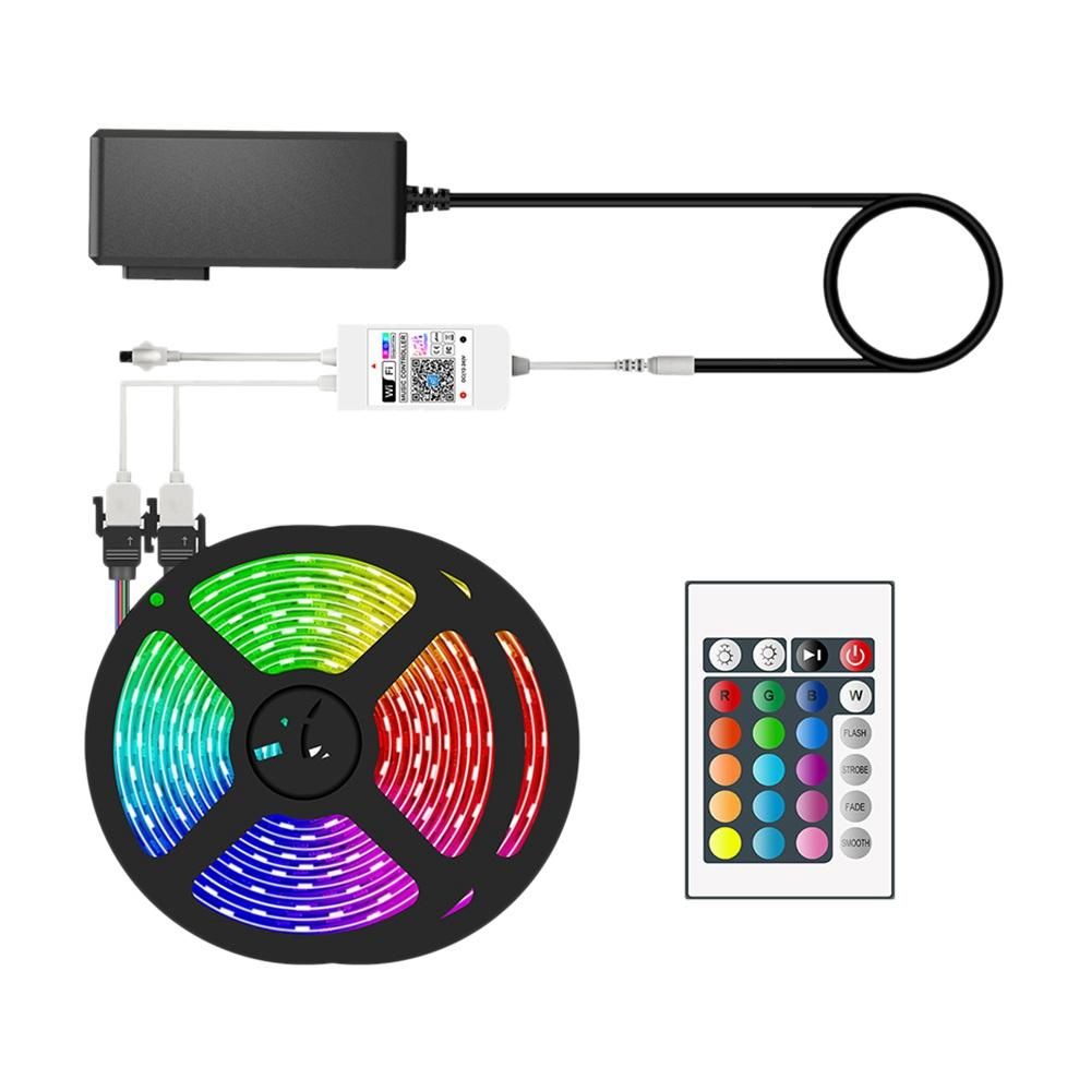 SMD5050 RGB LED Lights with Remote Control Smartphone App to Control LED Lights for Bedroom Bar Room DIY 20M EU Plug