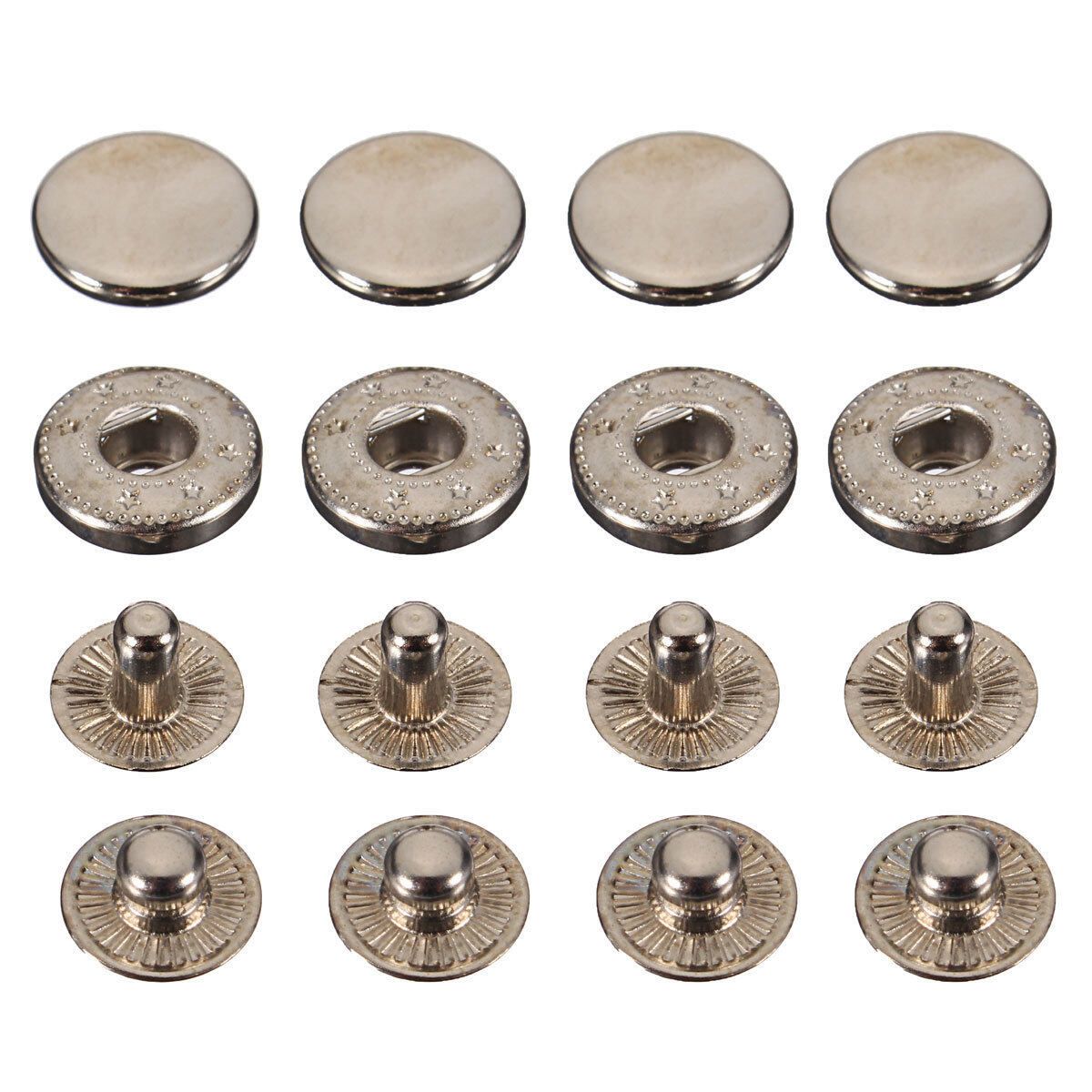 Snap Fasteners Press Stud Sewing Leather Buttons 15Pcs 17mm Silver White 12mm