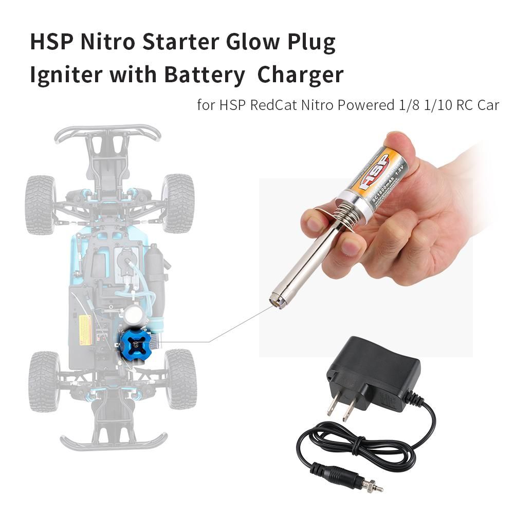 Goolsky HSP Nitro Glow Plug Igniter for HSP RedCat Nitro Powered 1/8 1/10 RC Car Buggy Truck Model Plane