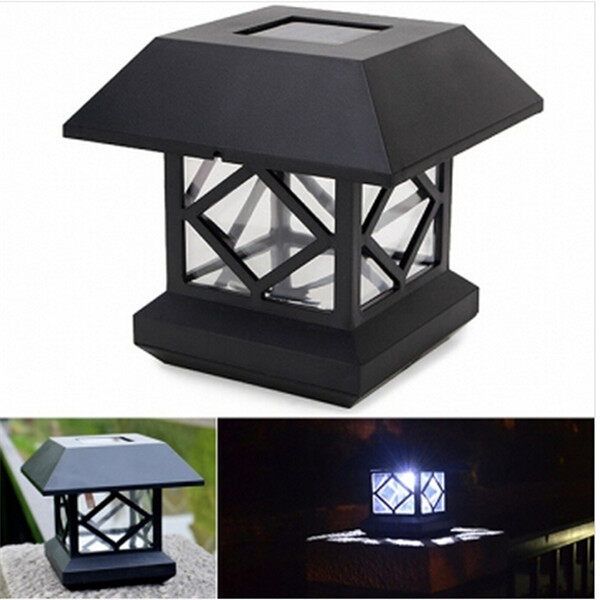 1.2V Garden Lawn Solar White LED Pillar Lamp Outdoor Cottage Yard Fence Light