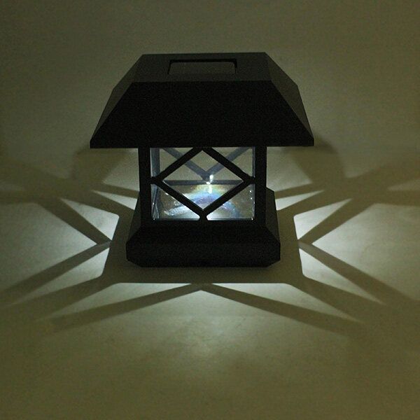 1.2V Garden Lawn Solar White LED Pillar Lamp Outdoor Cottage Yard Fence Light