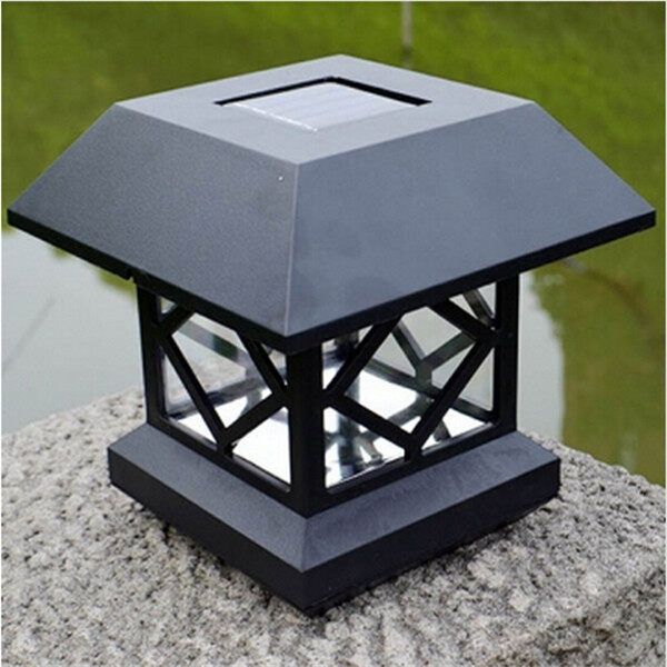 1.2V Garden Lawn Solar White LED Pillar Lamp Outdoor Cottage Yard Fence Light
