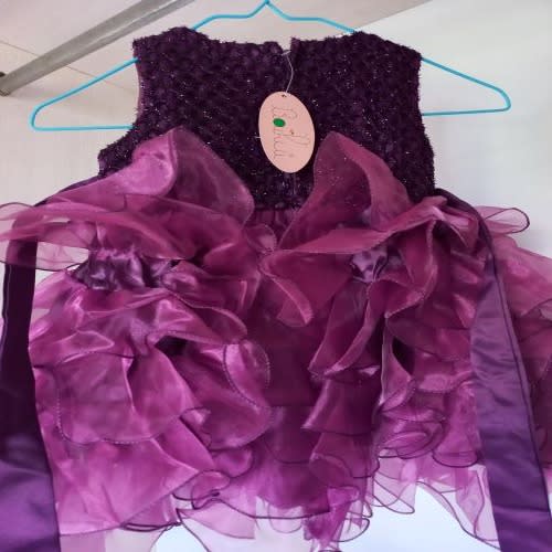 Beaded Girl Dress - Purple