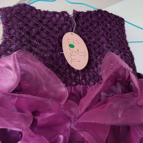 Beaded Girl Dress - Purple