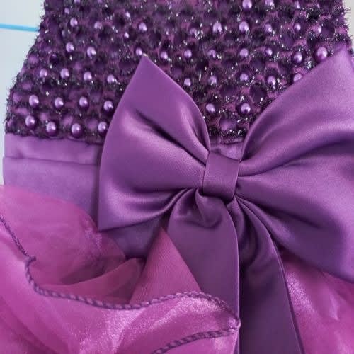 Beaded Girl Dress - Purple