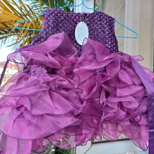 Beaded Girl Dress - Purple
