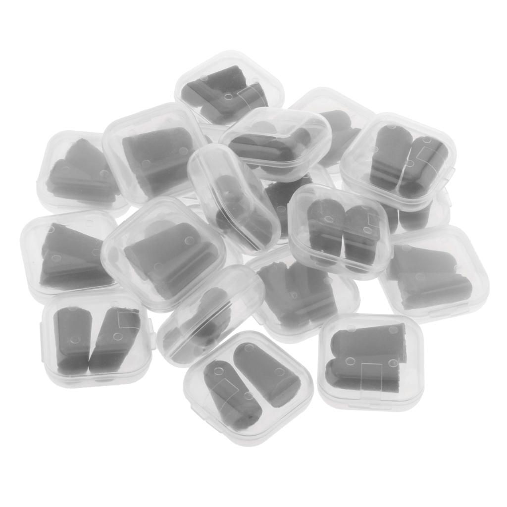 20 Pairs Super Soft Foam Ear Plugs For Sleeping, Snoring, Loud Black