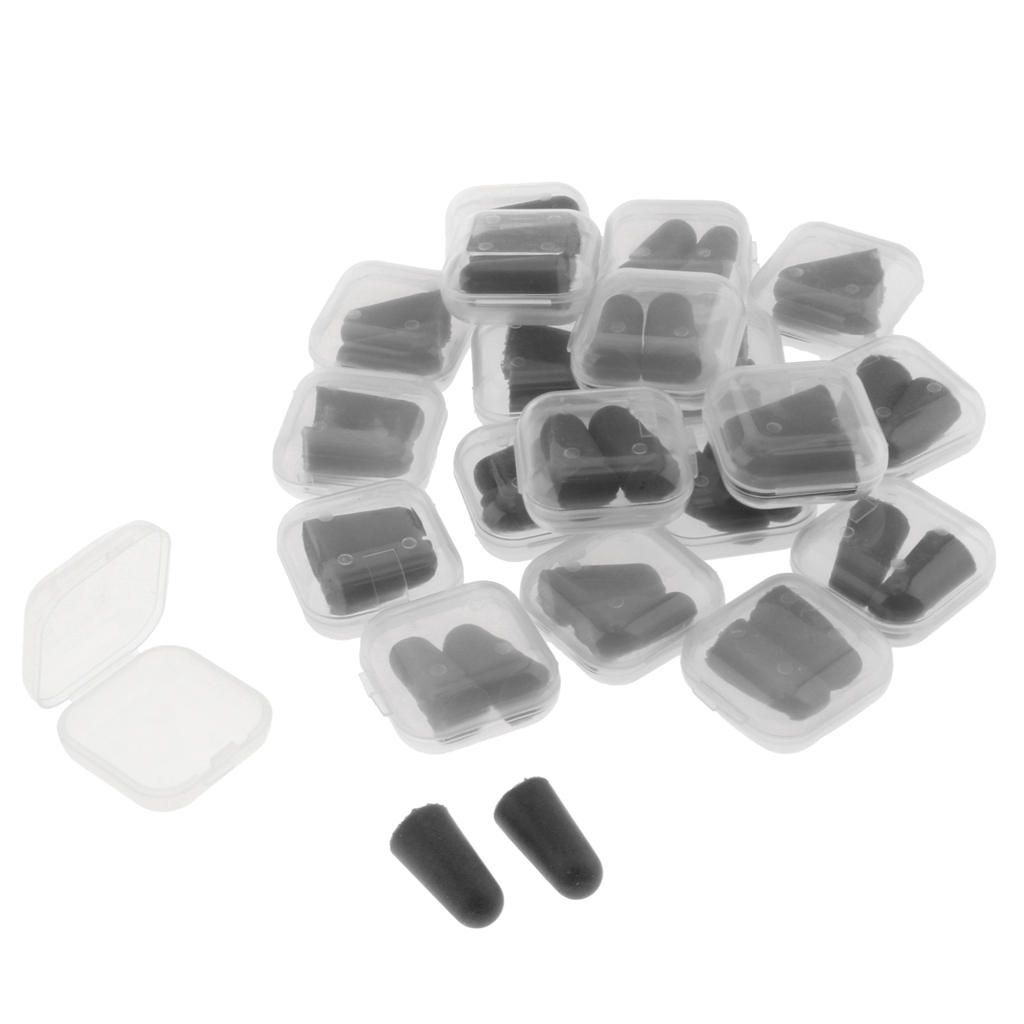 20 Pairs Super Soft Foam Ear Plugs For Sleeping, Snoring, Loud Black