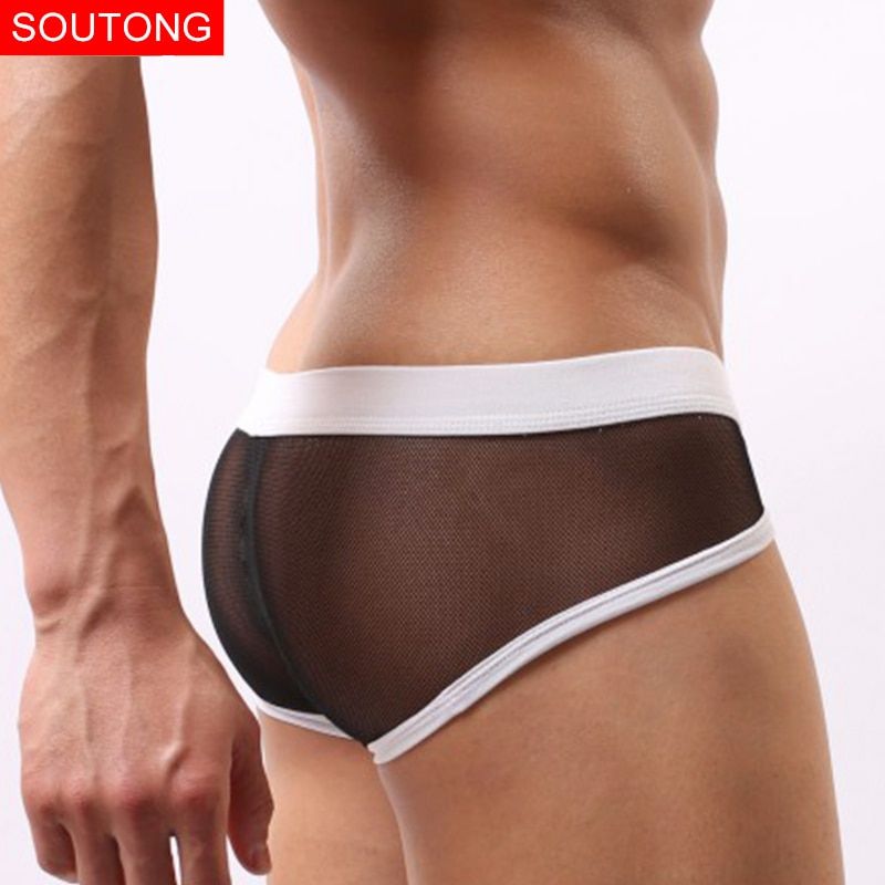 Sexy Men Underwear Ropa Interior Slip Hombre Sexy Men Briefss Men Jockstrap Transparent Breathable(#ck06 Heise)