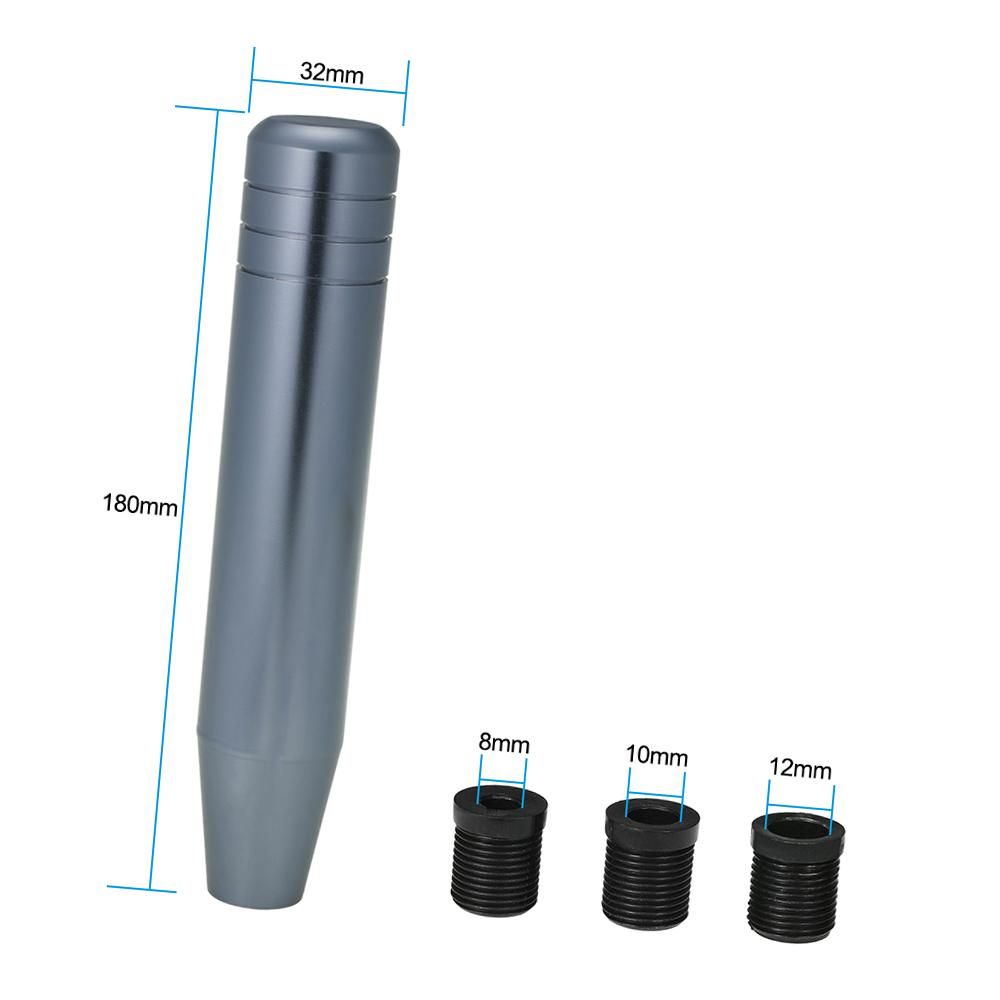 18cm Length  Universal Aluminum Car Truck Racing Gear Shift Knob Stick with 3 Adapter