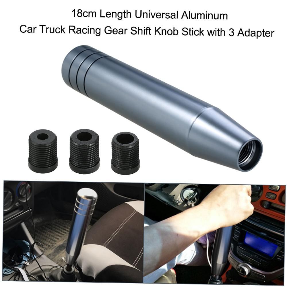 18cm Length  Universal Aluminum Car Truck Racing Gear Shift Knob Stick with 3 Adapter
