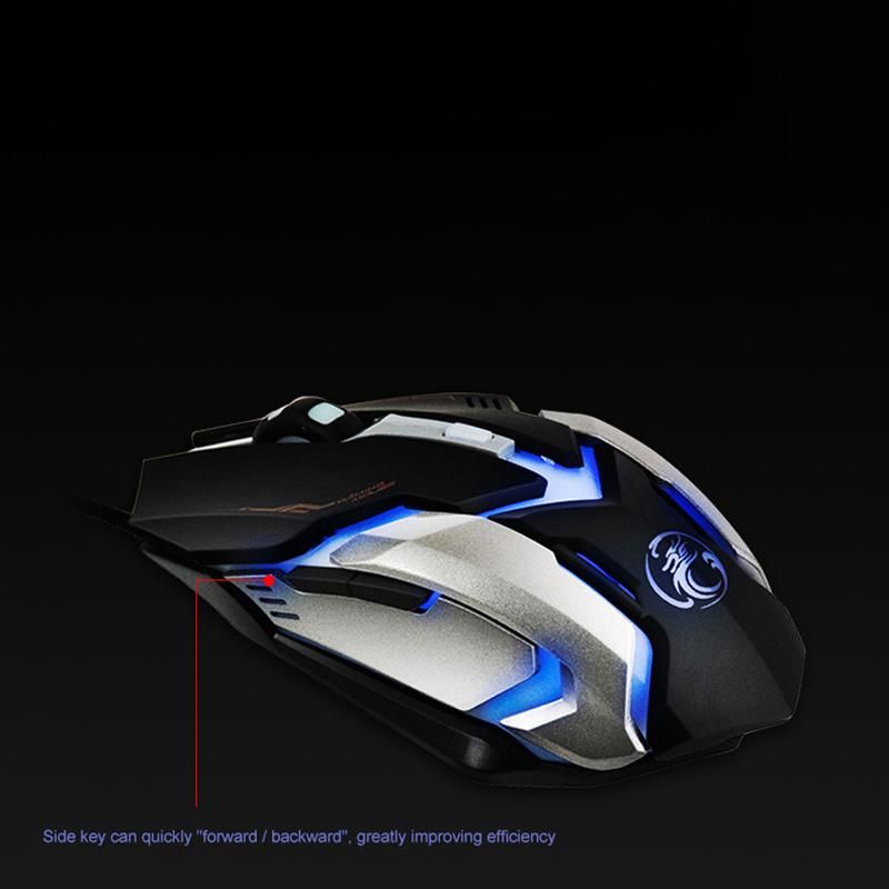 iMice Gaming Mouse Ergonomic Wired Mouse 6 Keys LED 2400 DPI Programmable Mouse Game Mice Silent Mouse with Backlight for PC Laptop