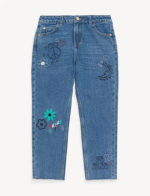 Girls Fashion Denim Embroidered Jeans