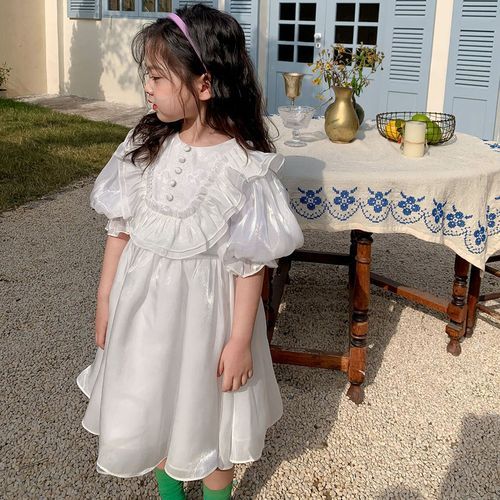 Casual Simplicity Sweet Round Neck Luster Solid Color Loose Female Girls' Clothing