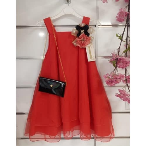 Turkey Sleeveless Girls Gown With Handbag Set