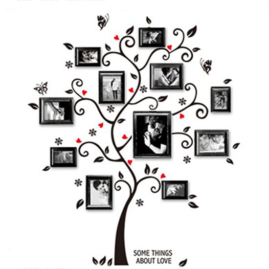 Modern Family Photo Frame Tree Removable Wall Decal Art-