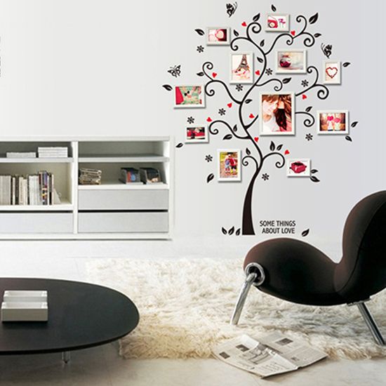 Modern Family Photo Frame Tree Removable Wall Decal Art-
