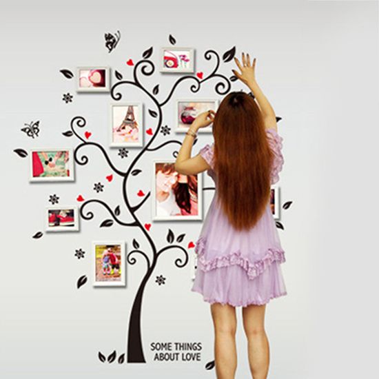 Modern Family Photo Frame Tree Removable Wall Decal Art-