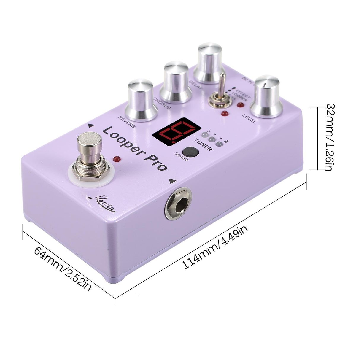 Rowin RE-05 Loop Guitar Effector Looper Tuner Mini Guitar Looper Effect Pedal Full Metal Shell with Reverb Chorus Delay Effects