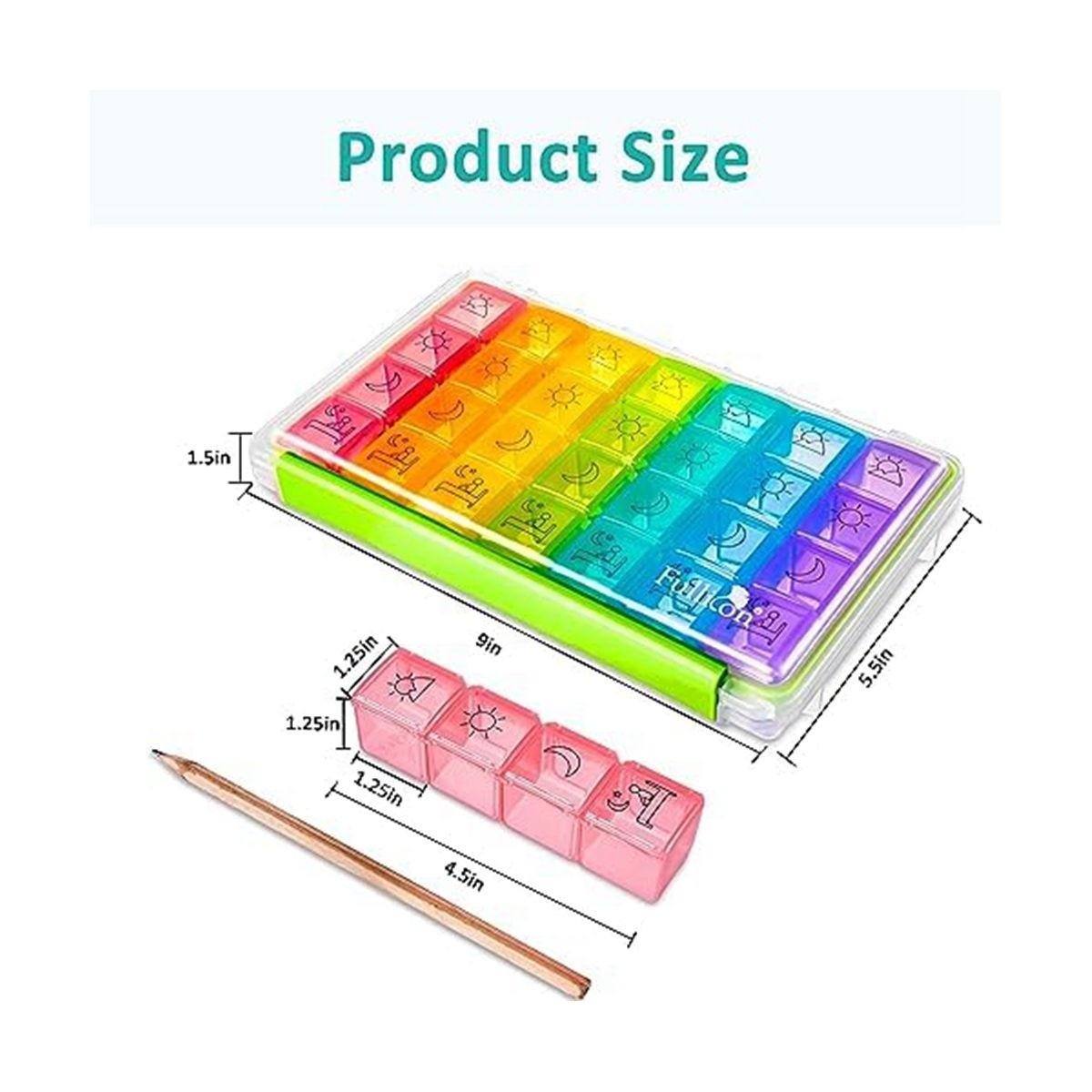 Weekly Pill Organizer 4 Times A Day, Pill Box 7 Day for Travel, Moisture-Proof Daily Pill Box Organizer,for Medicine