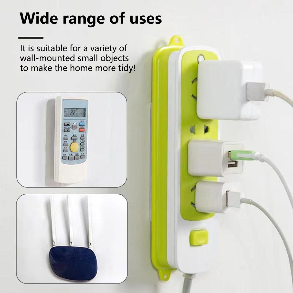 4Pcs Power Strip Fixer Plug-in Socket Mount Bracket White