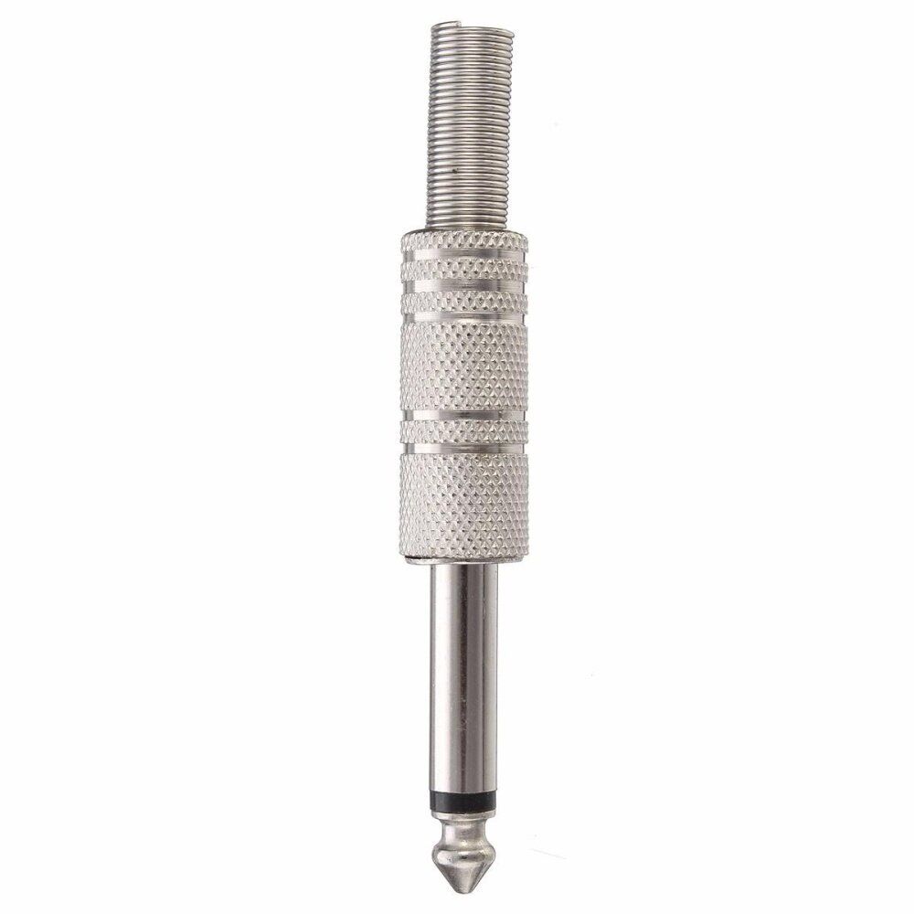 10PCS 6.35mm 1/4'' Mono TS Audio Male Speaker Guitar Cable Connector Plug JACK