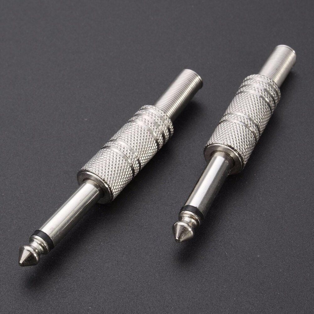 10PCS 6.35mm 1/4'' Mono TS Audio Male Speaker Guitar Cable Connector Plug JACK
