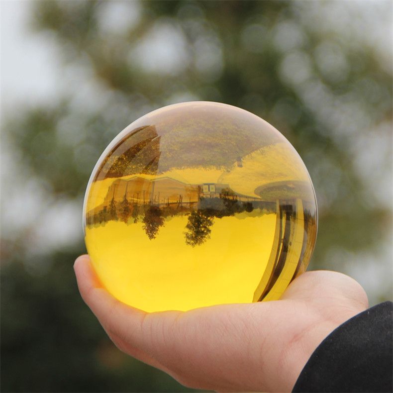 Multicolor Crystal Ball Asian Rare Natural Magic-Gold