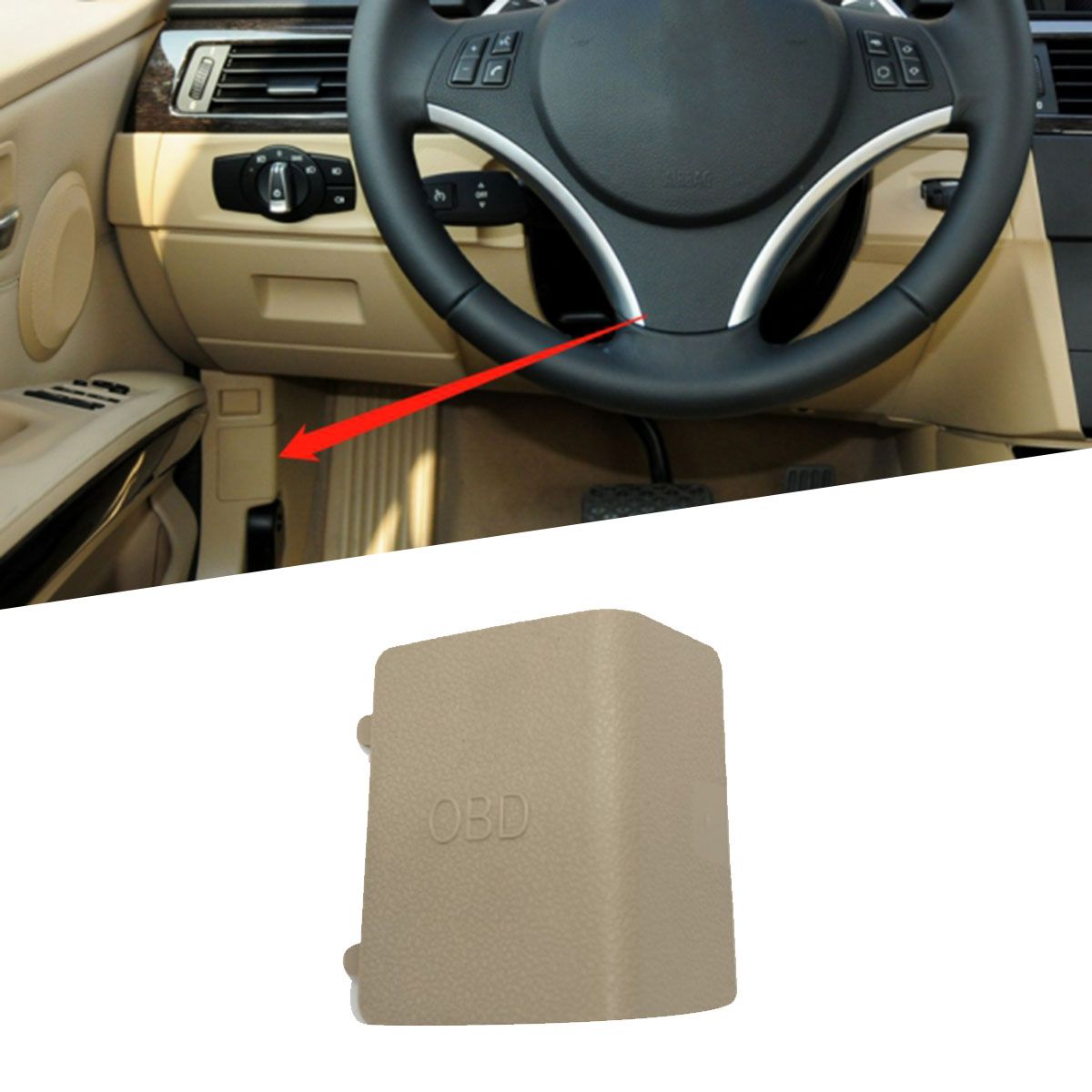 Car Interior Kick Panel Cap Cover Left OBD Plug Cover LHD