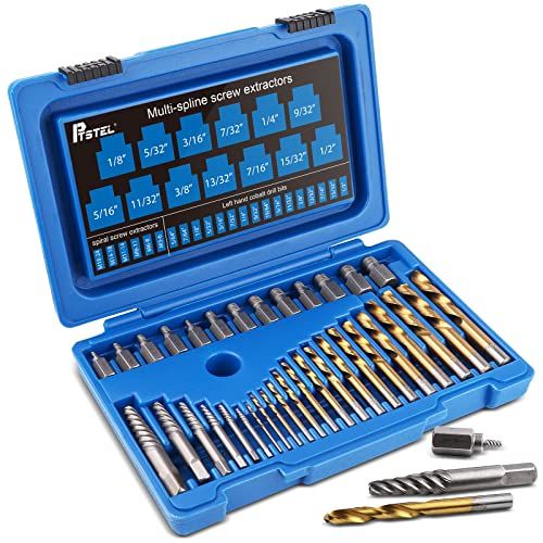 PTSTEL 35Pcs Screw Extractor Drill Bit Set Bolt Extractors M
