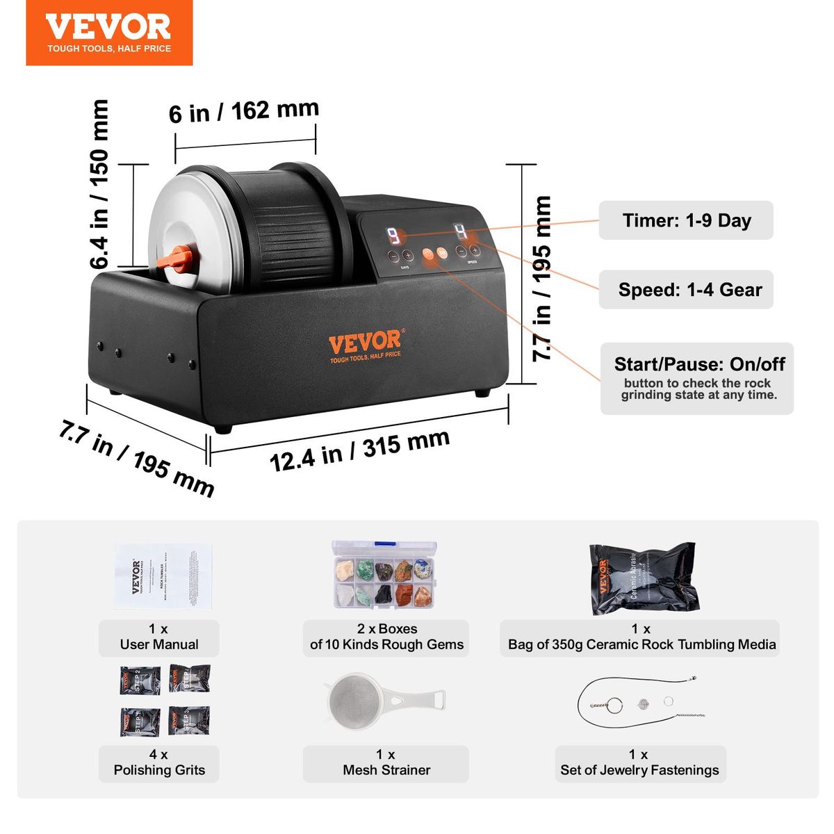 Professional Rock  Kit Rock er For Kids And Adults Electronic DIY Rock Tumbler Kit With ing hine