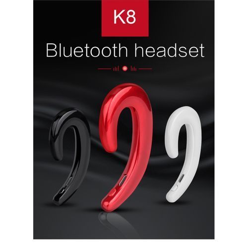 Driving Bluetooth Wireless Headphone With Mic HD Call Bone Conduction Sports Headset-White