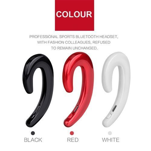 Driving Bluetooth Wireless Headphone With Mic HD Call Bone Conduction Sports Headset-White