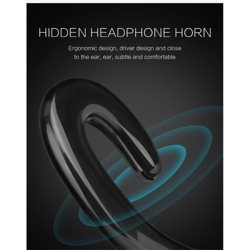 Driving Bluetooth Wireless Headphone With Mic HD Call Bone Conduction Sports Headset-White