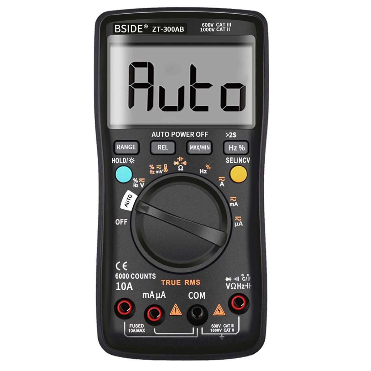 BSIDE Multimeter Auto/Manual Range Digital Universal Meter 6000 Counts LCD Display True RMS Smart AC/DC Voltage Current Meter with BT Function AC/DC Voltage Current Resistance Capacitance Frequency Temperature Duty Cycle Meas