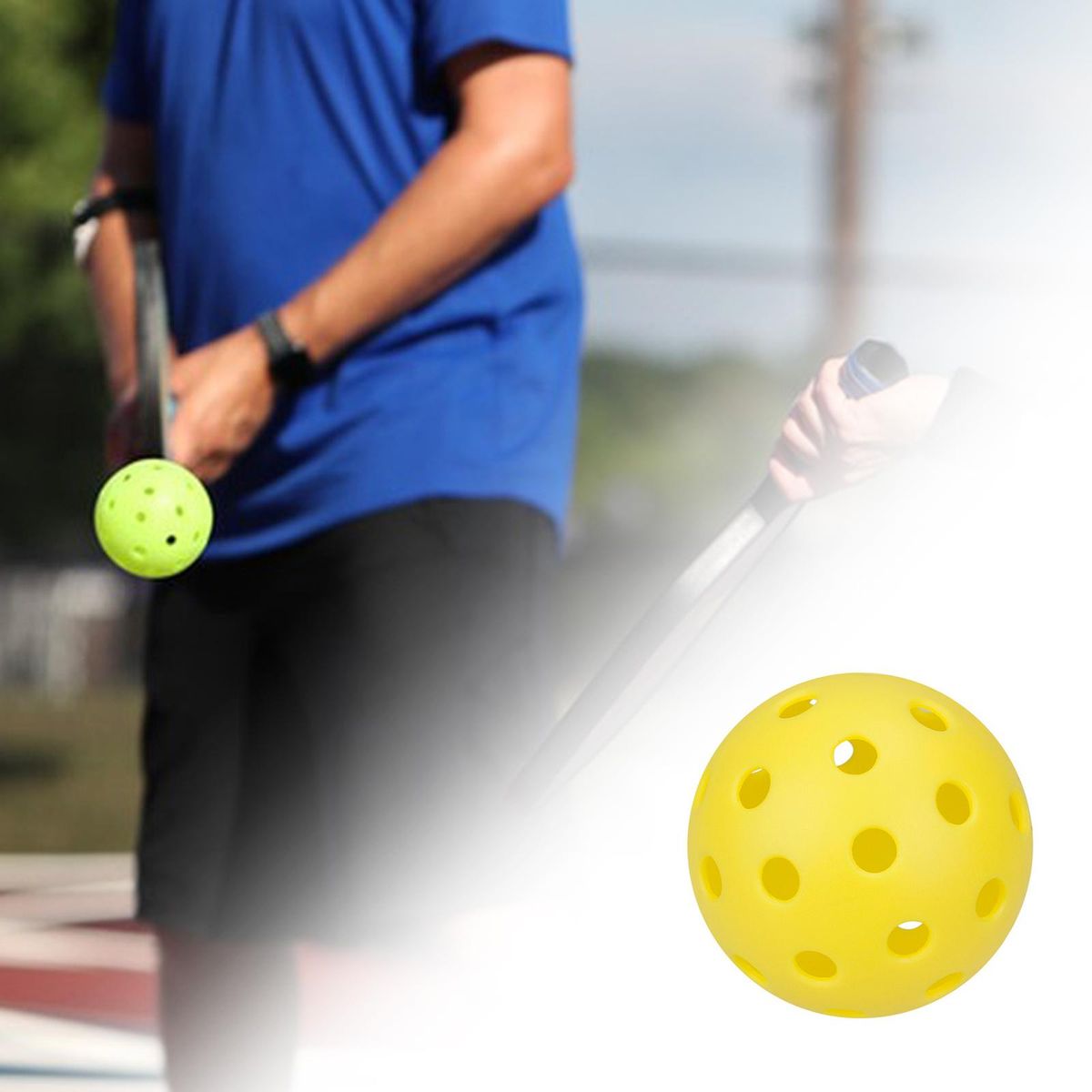 Luminous Pickleball Ball Outdoor Sporting Goods 40 Holes