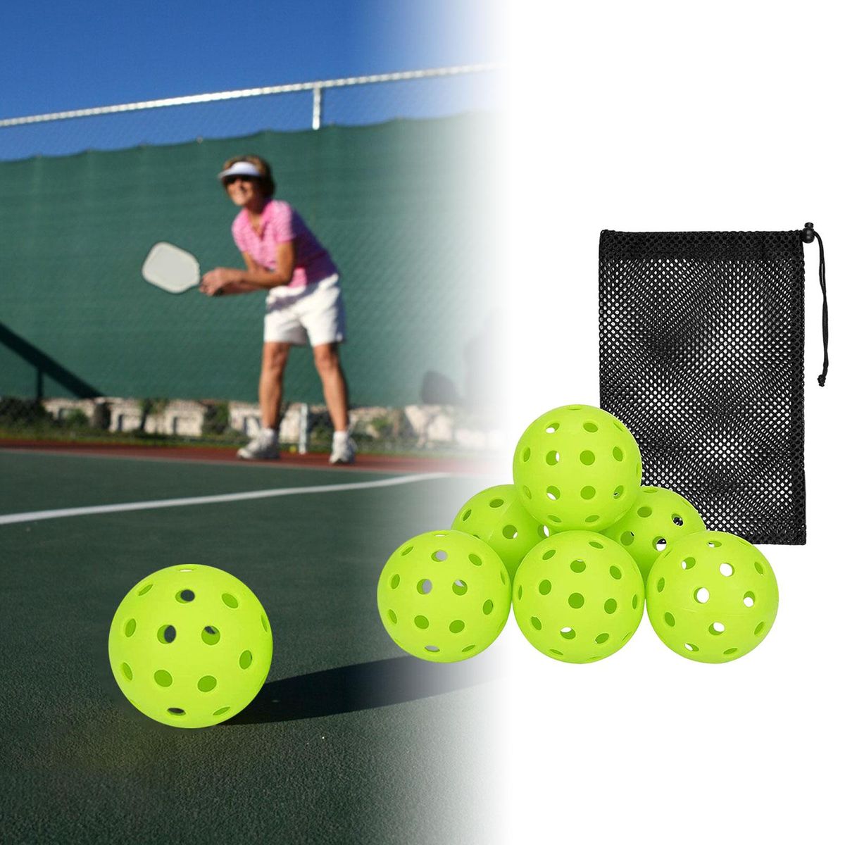 6Pcs Pickleball Balls Practice For Sanctioned Green
