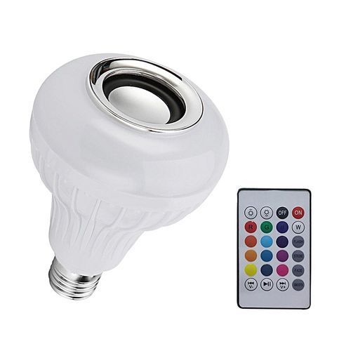LED Light Bulb With Bluetooth Speaker, 5W E26 RGB Dimmable Color Changing Music Light With 24 Keys Remote Control HT-S