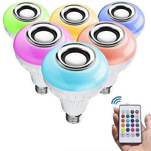 LED Light Bulb With Bluetooth Speaker, 5W E26 RGB Dimmable Color Changing Music Light With 24 Keys Remote Control HT-S