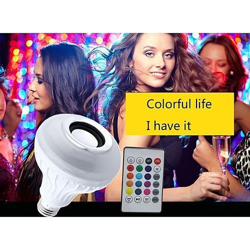 LED Light Bulb With Bluetooth Speaker, 5W E26 RGB Dimmable Color Changing Music Light With 24 Keys Remote Control HT-S