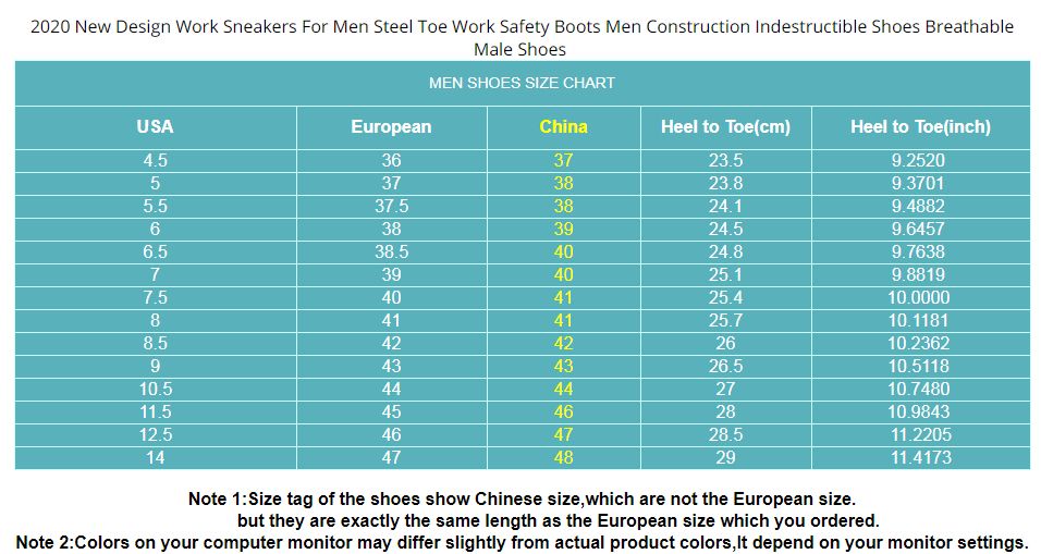 Men Steel Toe Work Safety Boots Men Breathable Shoes